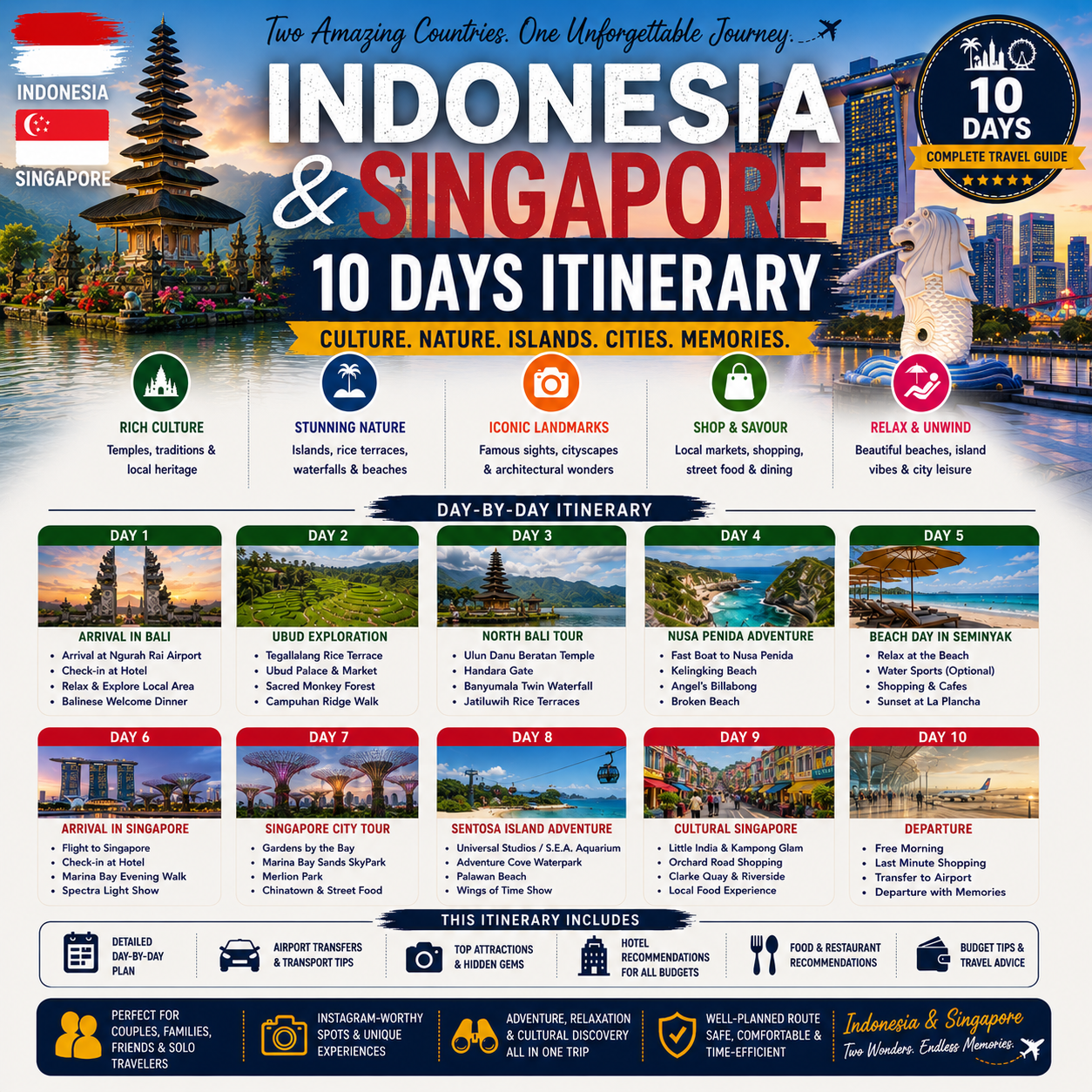 Indonesia and Singapore Itinerary