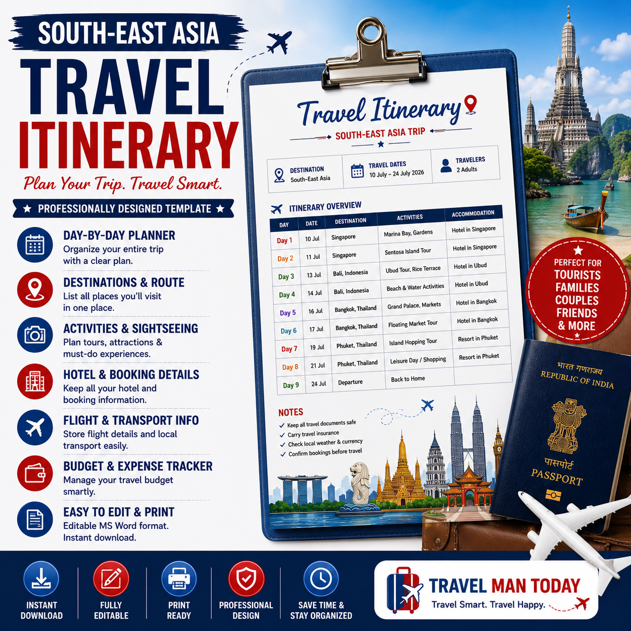 South-East Asia Travel Itinerary | Multi-Country Trip Planner